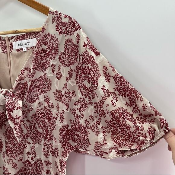 Revolve Elliatt Iridescent Sheath V-Neck Puff Sleeve Cocktail Dress Size Small - Picture 5 of 16